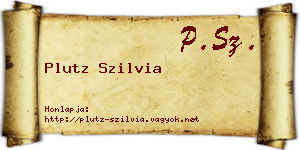 Plutz Szilvia névjegykártya